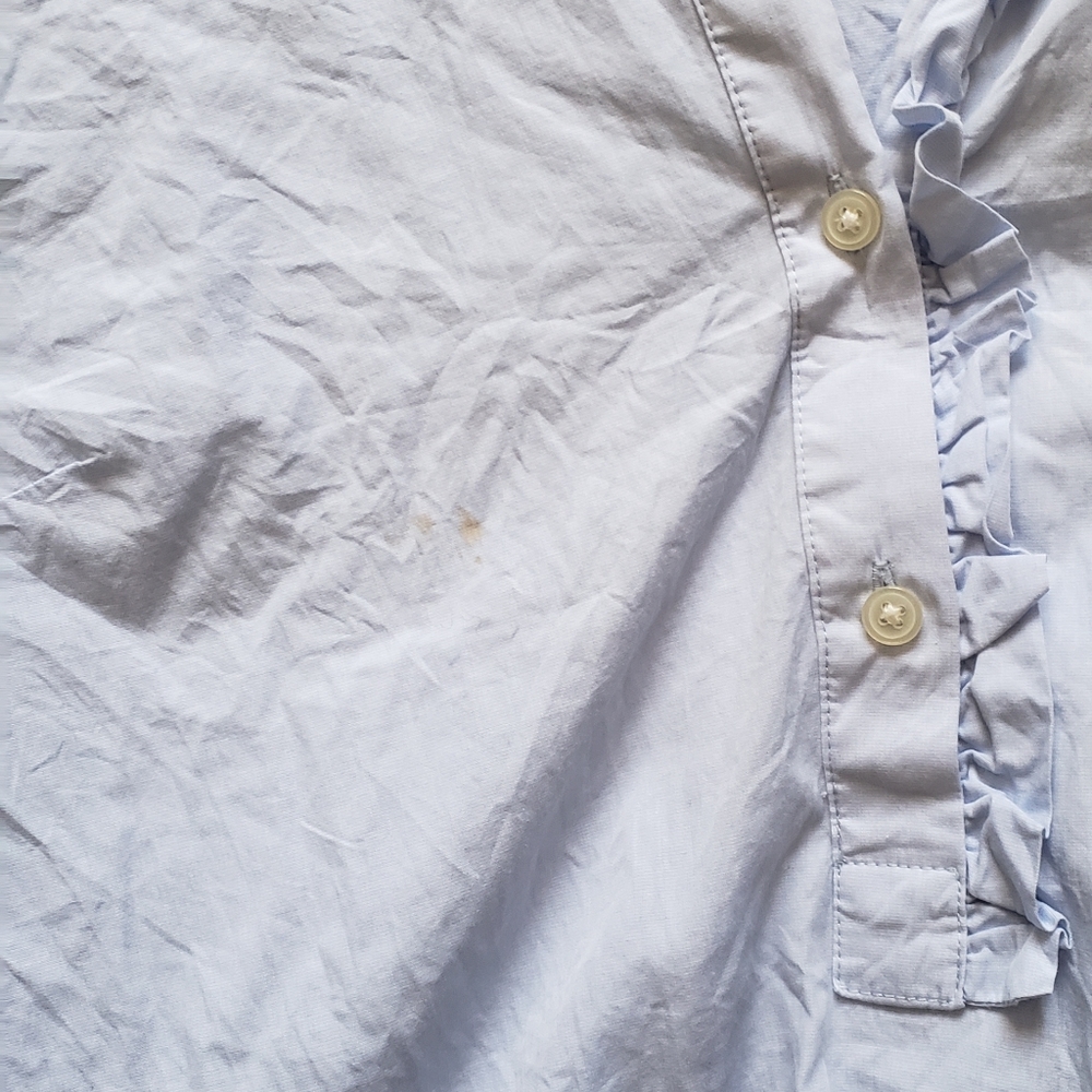 Light Blue Loft Blouse with Ruffle Collar - Picture 2 of 3